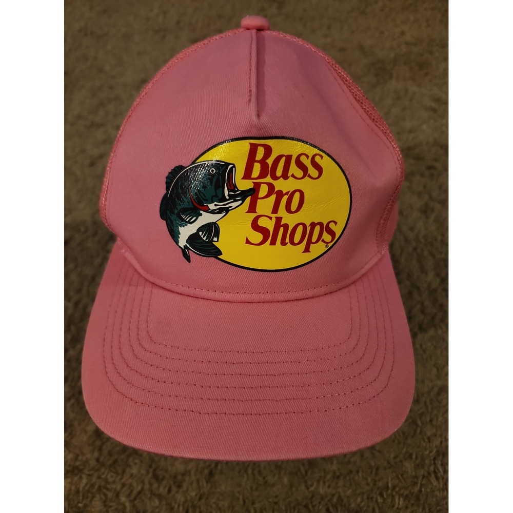 Bass Pro Shops Hot Pink Mesh Trucker Hat Cap Big Mouth Snap Back